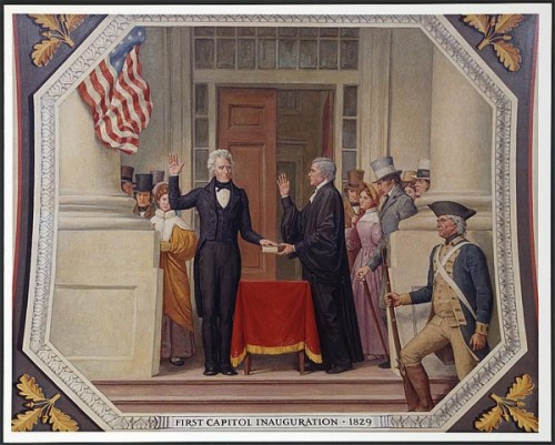 První prezidentská inaugurace Andrewa Jacksona v roce 1829 